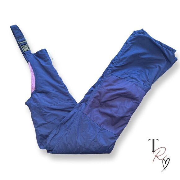 Lands’ End Kids Squall Waterproof Iron Knee Bib Snow Ski Pants Overalls Size 12 - Picture 1 of 12